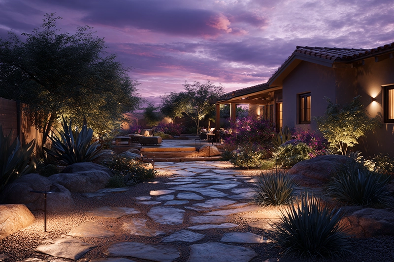 How Outdoor Lighting Transforms Arizona Yards After Dark
