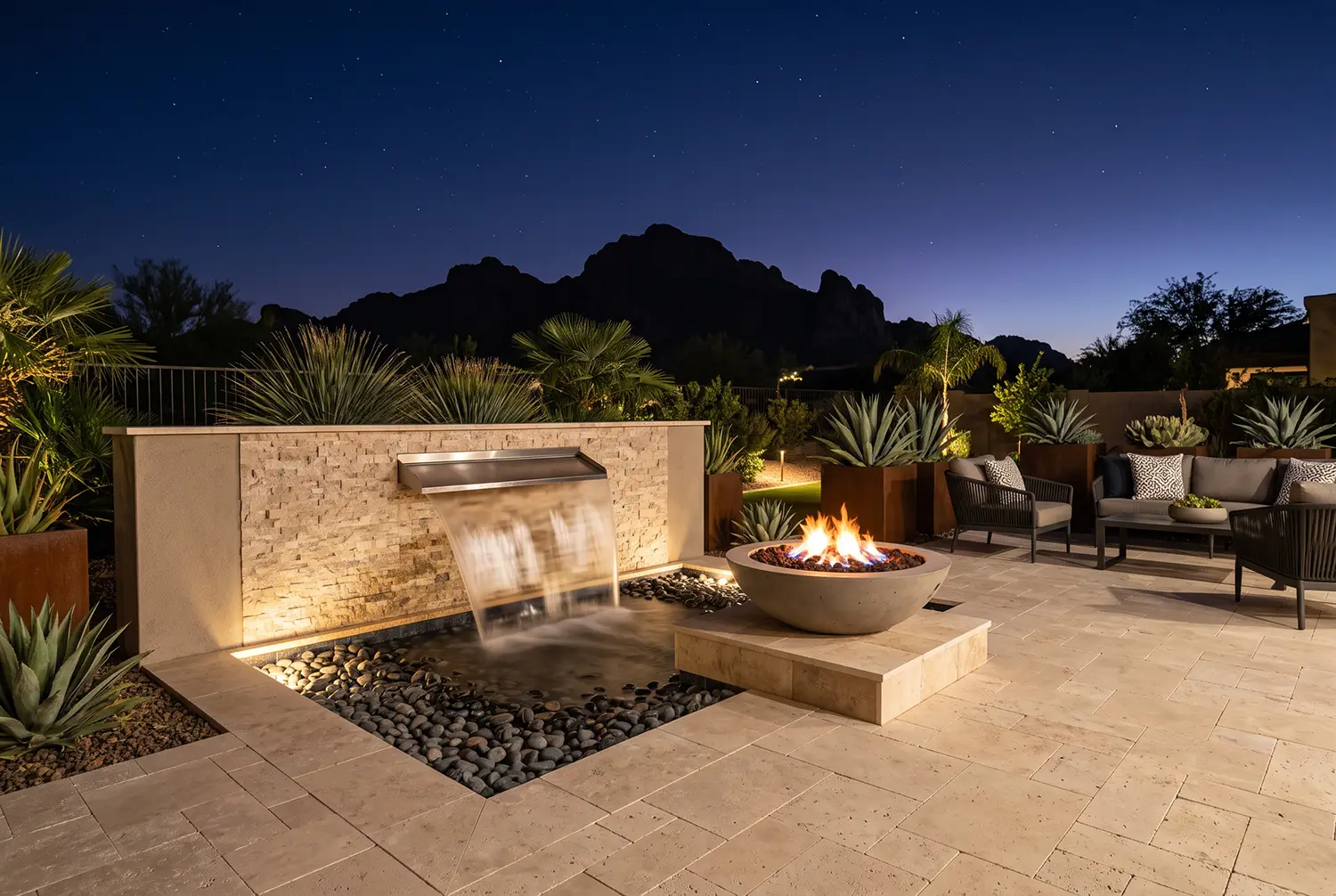 How to Light Fountains, Water Walls and Fire Features